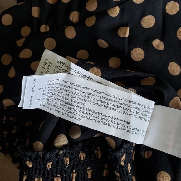 Minkpink Ayat Polka Dot Wrap Long Sleeve Cropped Top Revolve Black Size Small - Picture 7 of 9